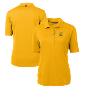 Women's Cutter & Buck Gold XULA Gold Virtue Eco Pique Recycled Polo
