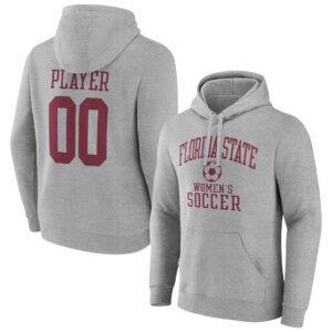 Men's  Gray Florida State Seminoles Women's Soccer Pick-A-Player NIL Gameday Tradition Pullover Hoodie