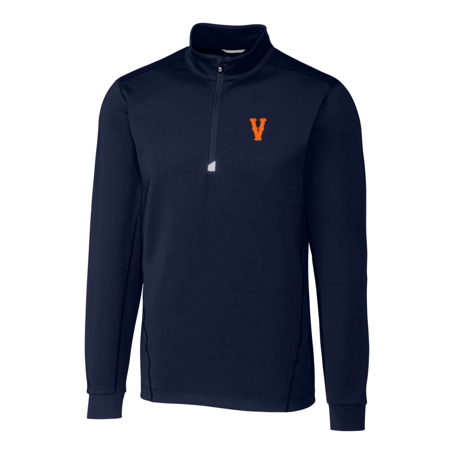 Men's Cutter & Buck Navy Virginia Cavaliers Vintage Big & Tall Traverse Stretch Quarter-Zip Pullover Top - Image 3