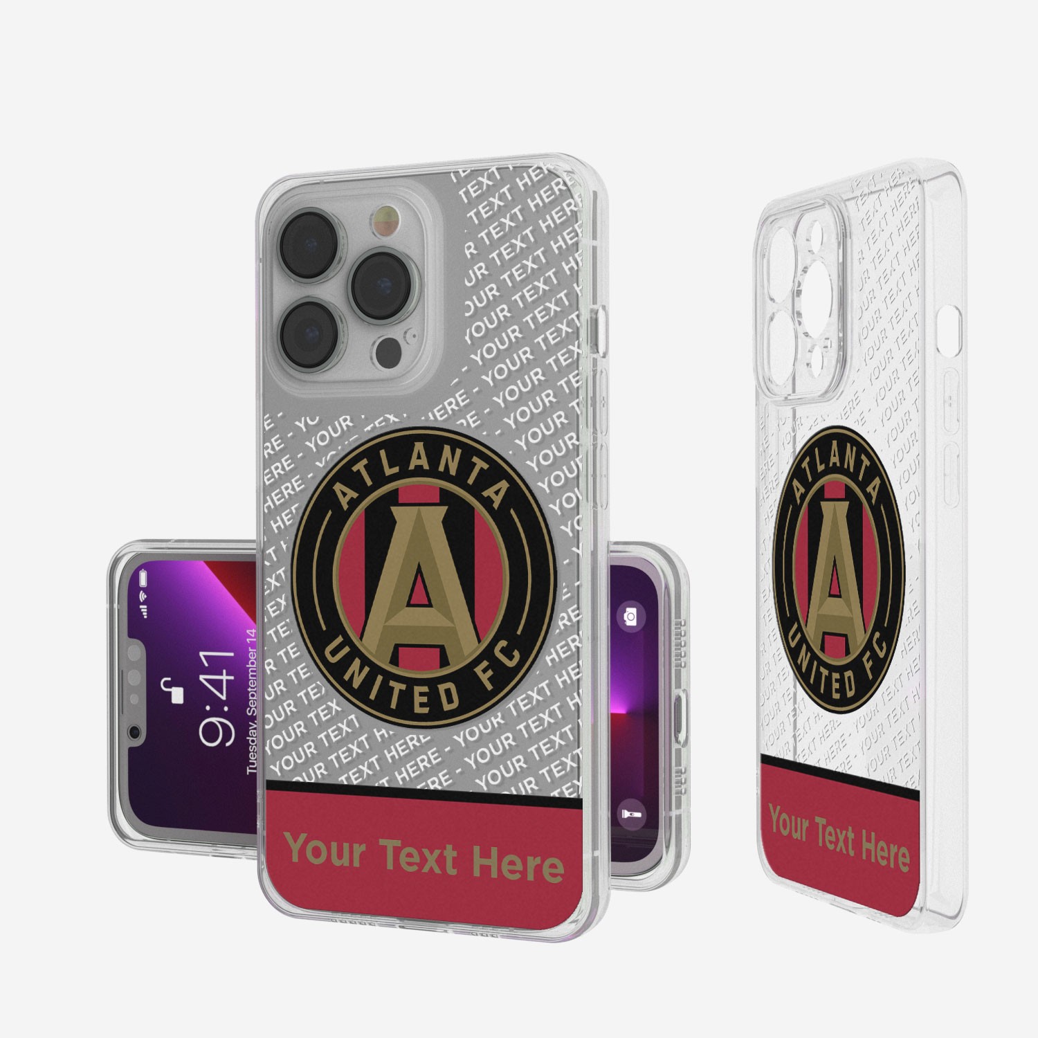 Atlanta United FC Personalized Endzone Plus Design iPhone Clear Case