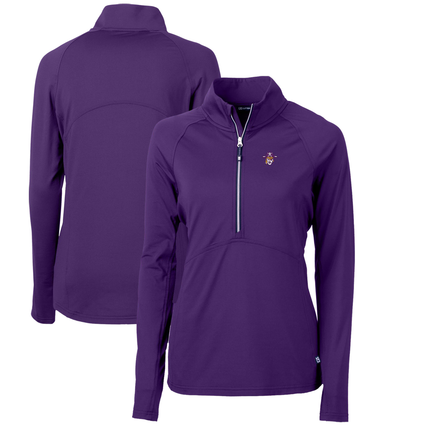 Women's Cutter & Buck Purple ECU Pirates Adapt Eco Knit Stretch Recycled Half-Zip Pullover Top