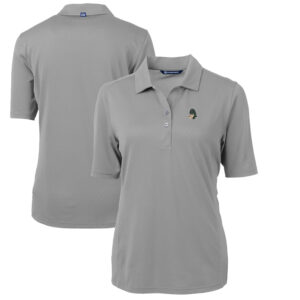 Women's Cutter & Buck Gray Michigan State Spartans Team Virtue Eco Pique Recycled Polo