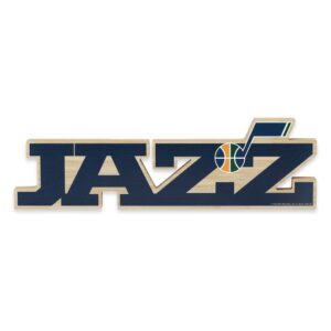 Utah Jazz 5.375'' x 18'' Laser Cut Chunky Wood Sign