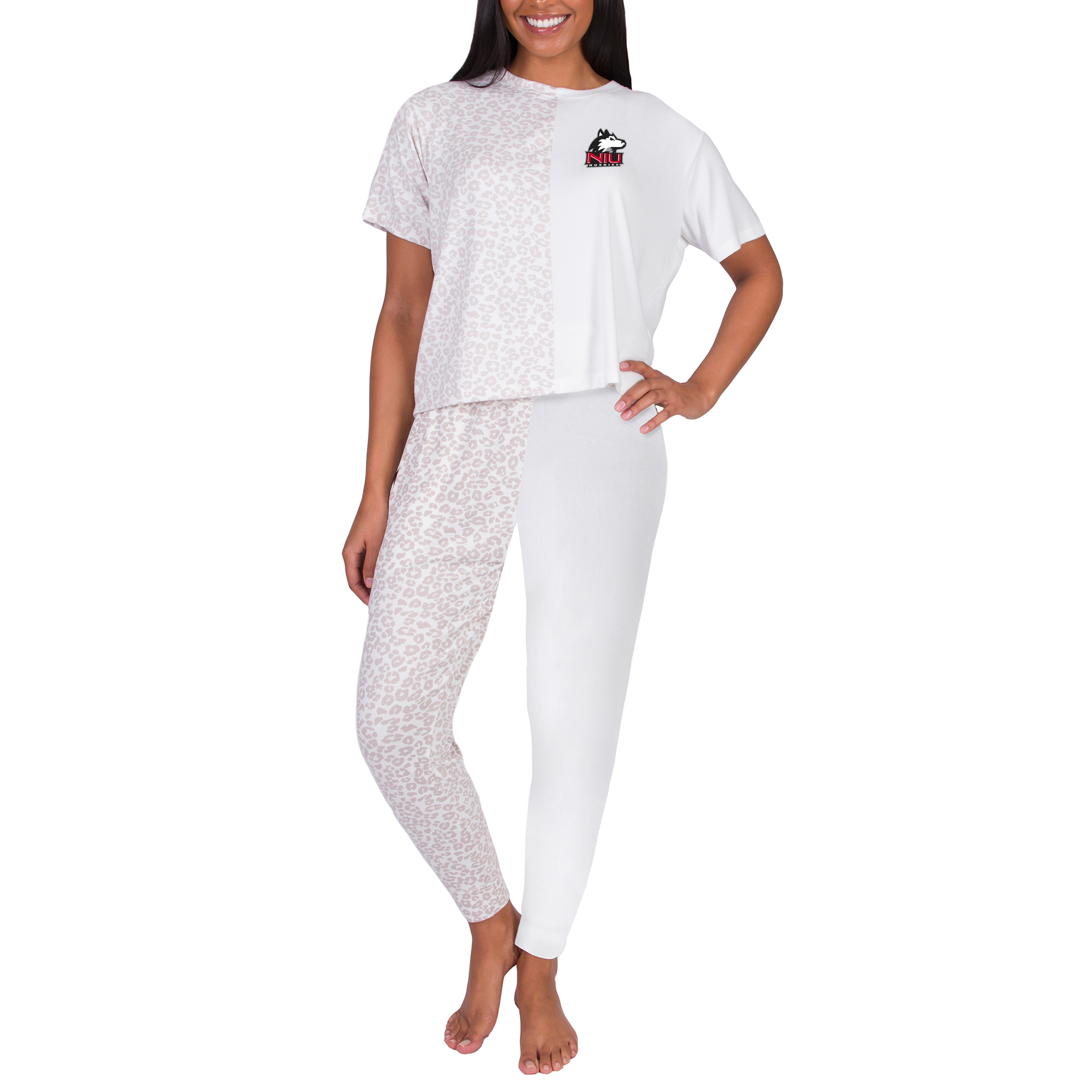 Women's Concepts Sport Cream Northern Illinois Huskies Team Logo Brightside Top & Pants Set