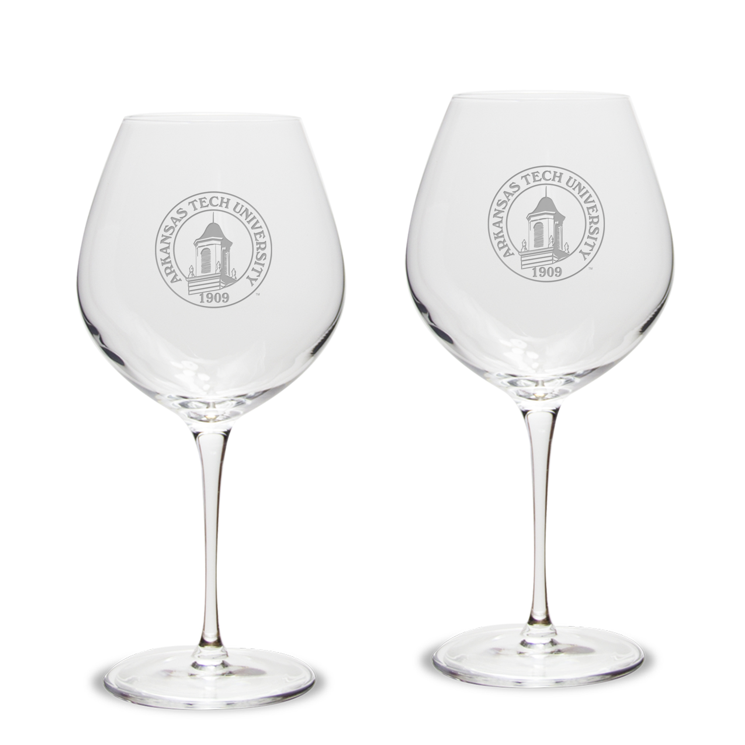 Arkansas Tech 22oz. 2-Piece Luigi Bormioli Titanium Robusto Wine Glass Set