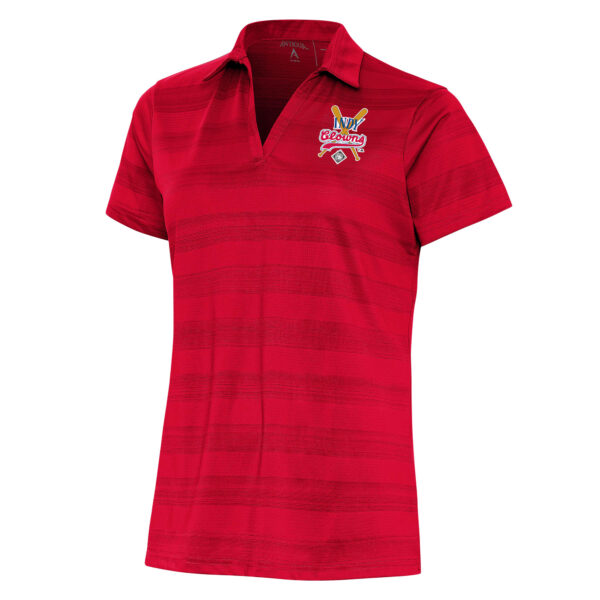 Women's Antigua Red Indianapolis Clowns Compass Polo