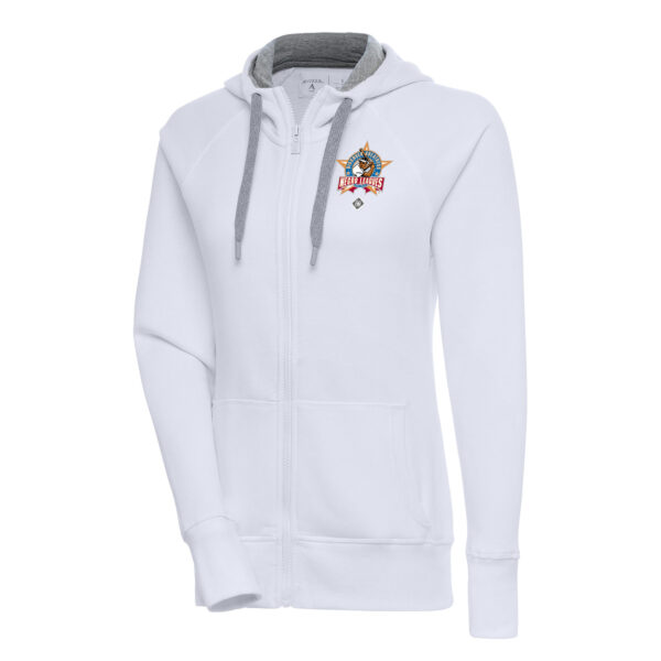 Women's Antigua White Negro League Victory Full-Zip Hoodie