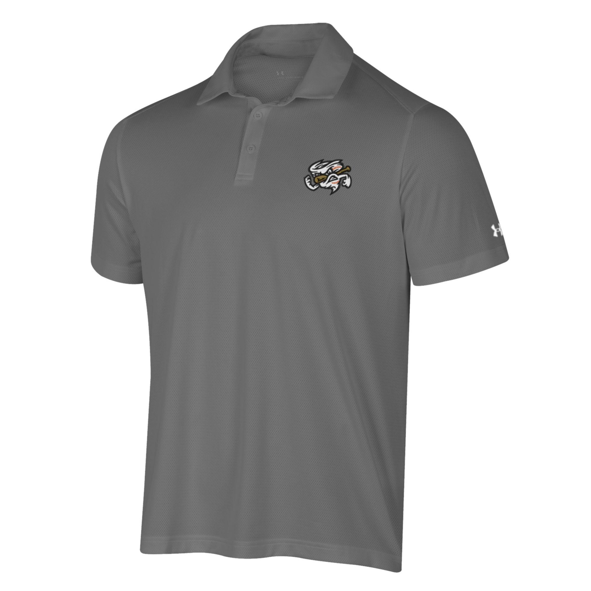 Men's Under Armour Gray Omaha Storm Chasers Tech Mesh Performance Polo - Image 6