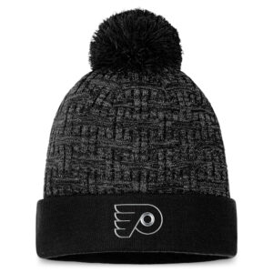 Women's Fanatics  Black Philadelphia Flyers Authentic Pro Road Cuffed Knit Hat with Pom