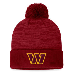 Men's Fanatics Burgundy Washington Commanders Defender Cuffed Knit Hat with Pom