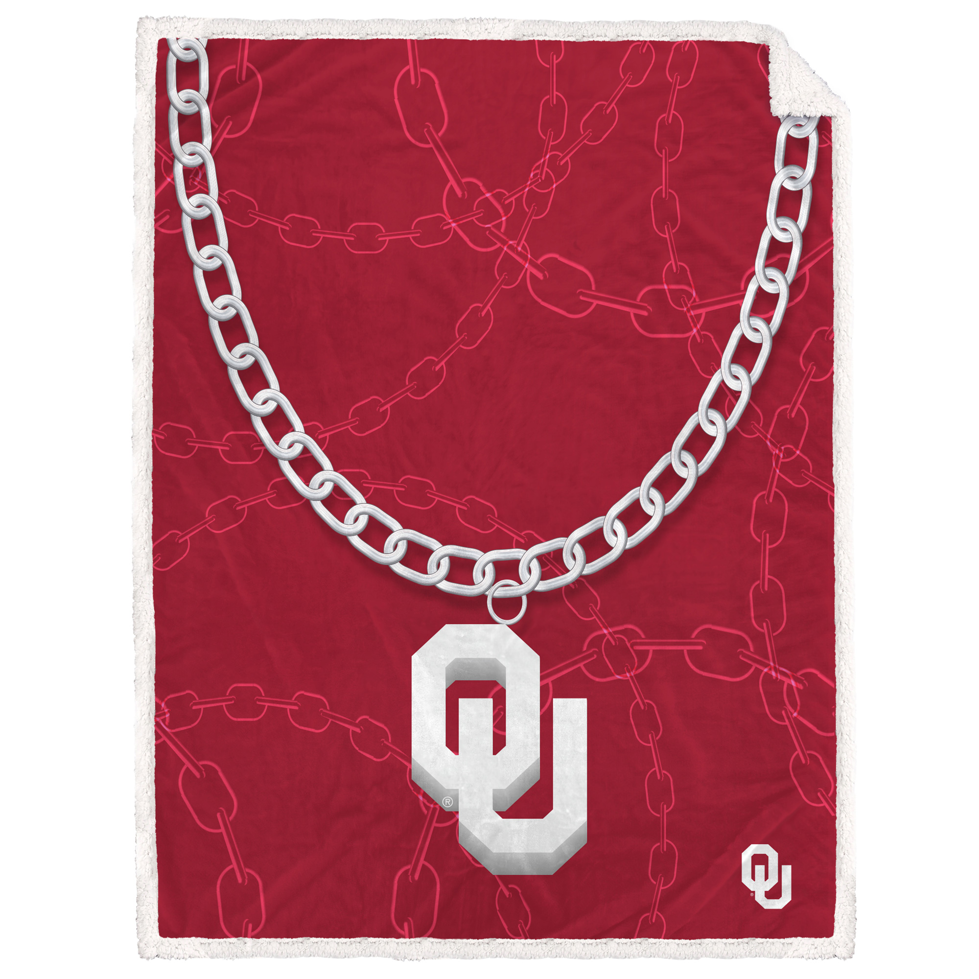 Oklahoma Sooners 60'' x 80'' Fan Chain Flannel Sherpa Blanket - Image 4