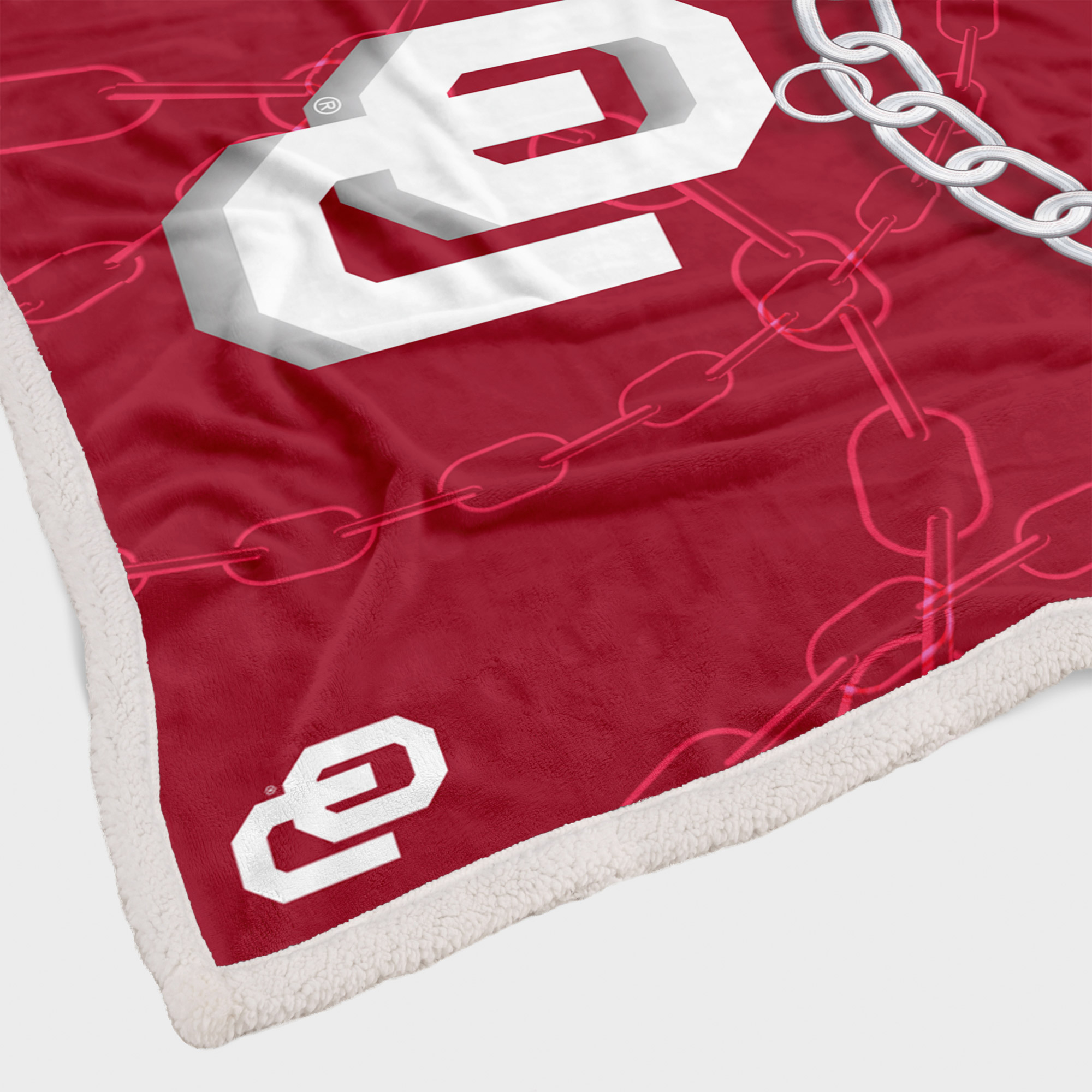 Oklahoma Sooners 60'' x 80'' Fan Chain Flannel Sherpa Blanket - Image 5