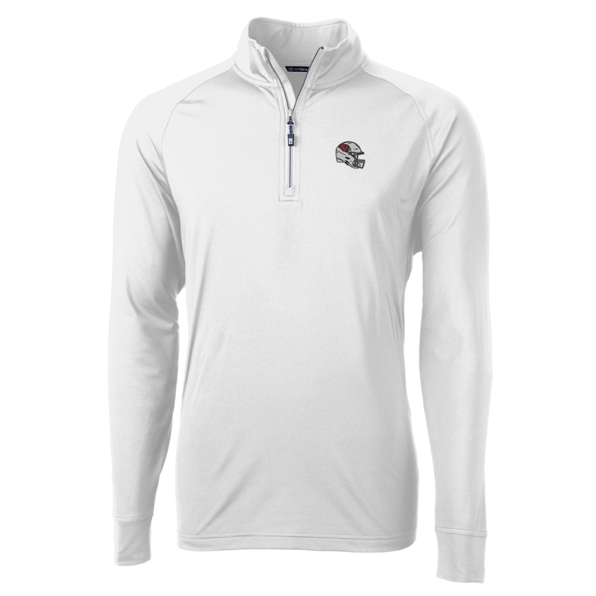 Men's Cutter & Buck White Arizona Cardinals Helmet Adapt Eco Knit Stretch Recycled Quarter-Zip Pullover Top - Image 6