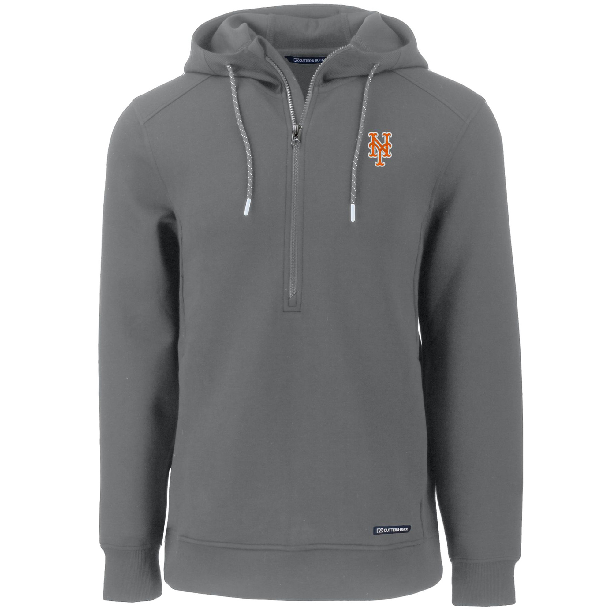Men's Cutter & Buck Gray New York Mets Roam Eco Half-Zip Recycled Pullover Hoodie - Image 6