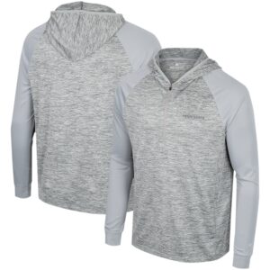 Men's Colosseum Gray Penn State Nittany Lions Cybernetic Raglan Quarter-Zip Hooded Top