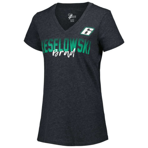 Women's G-III 4Her by Carl Banks Black Brad Keselowski Snap V-Neck T-Shirt - Image 6
