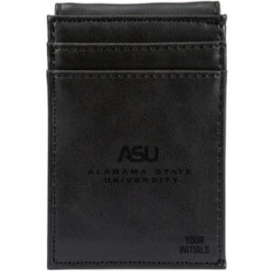 Black Alabama State Hornets Personalized Front Pocket Wallet