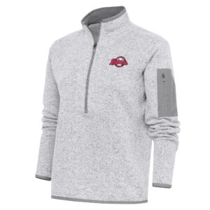 Women's Antigua  Heather Gray Birmingham Barons Fortune Half-Zip Pullover Jacket