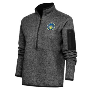 Women's Antigua  Heather Black Columbia Fireflies Fortune Half-Zip Pullover Jacket