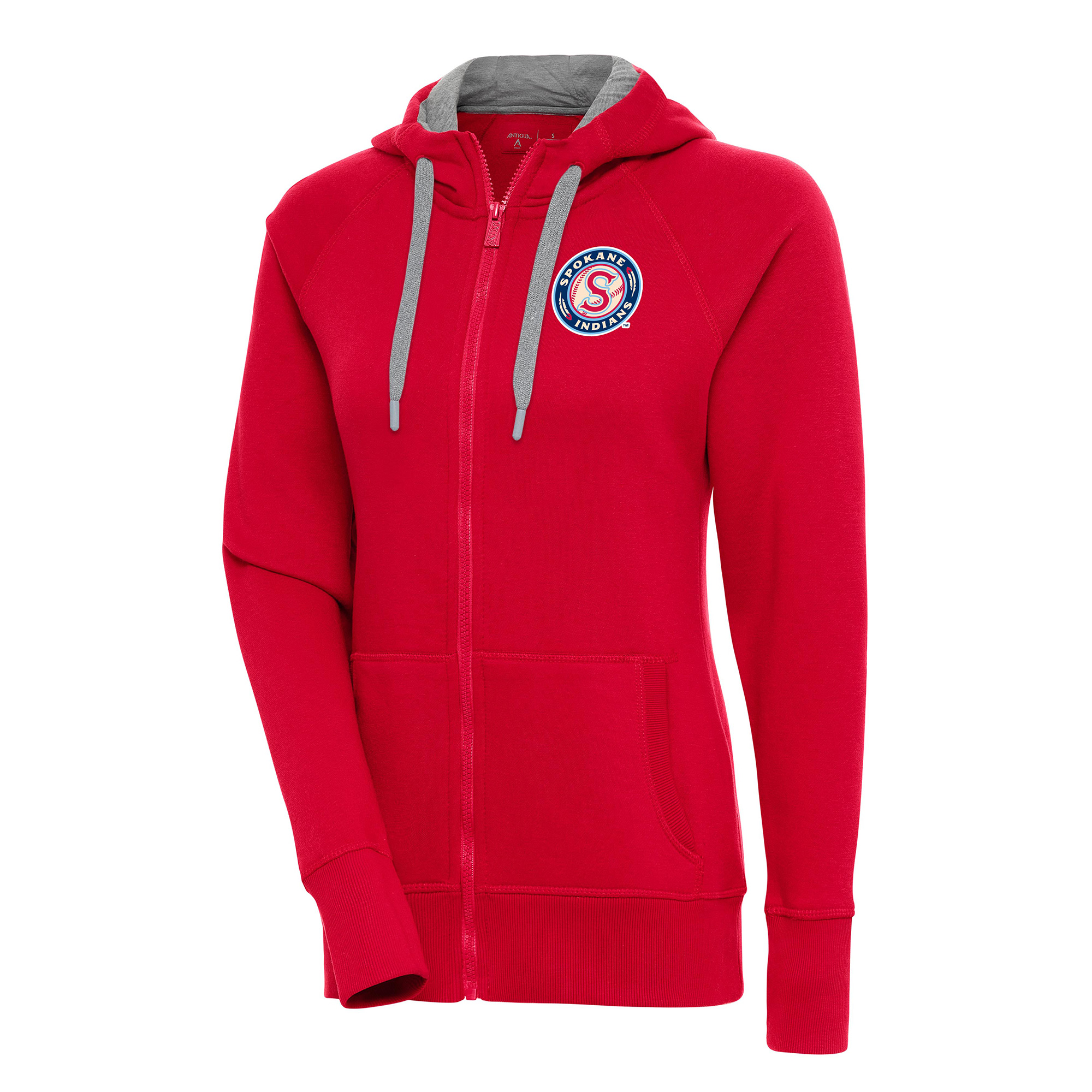 Women's Antigua Red Spokane Indians Victory Full-Zip Hoodie