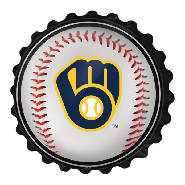 Milwaukee Brewers 19'' x 19'' Bottle Cap Wall Sign - Image 7