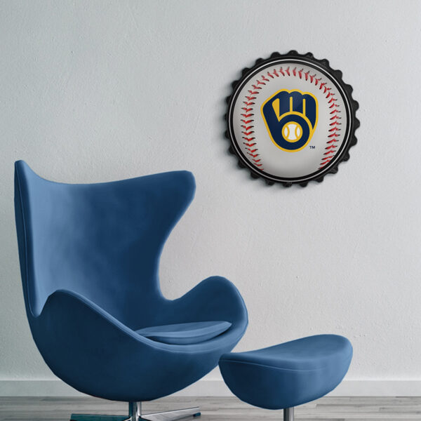 Milwaukee Brewers 19'' x 19'' Bottle Cap Wall Sign - Image 11