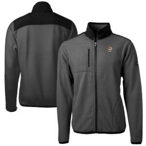 Men's Cutter & Buck  Gray Missouri Tigers Alumni Logo Cascade Eco Sherpa Fleece Full-Zip Jacket