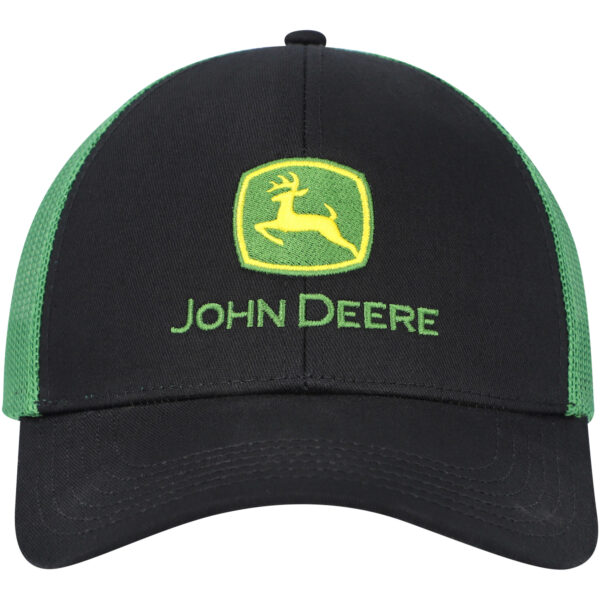 Men’s Black/Green John Deere Trucker Adjustable Hat - Image 3