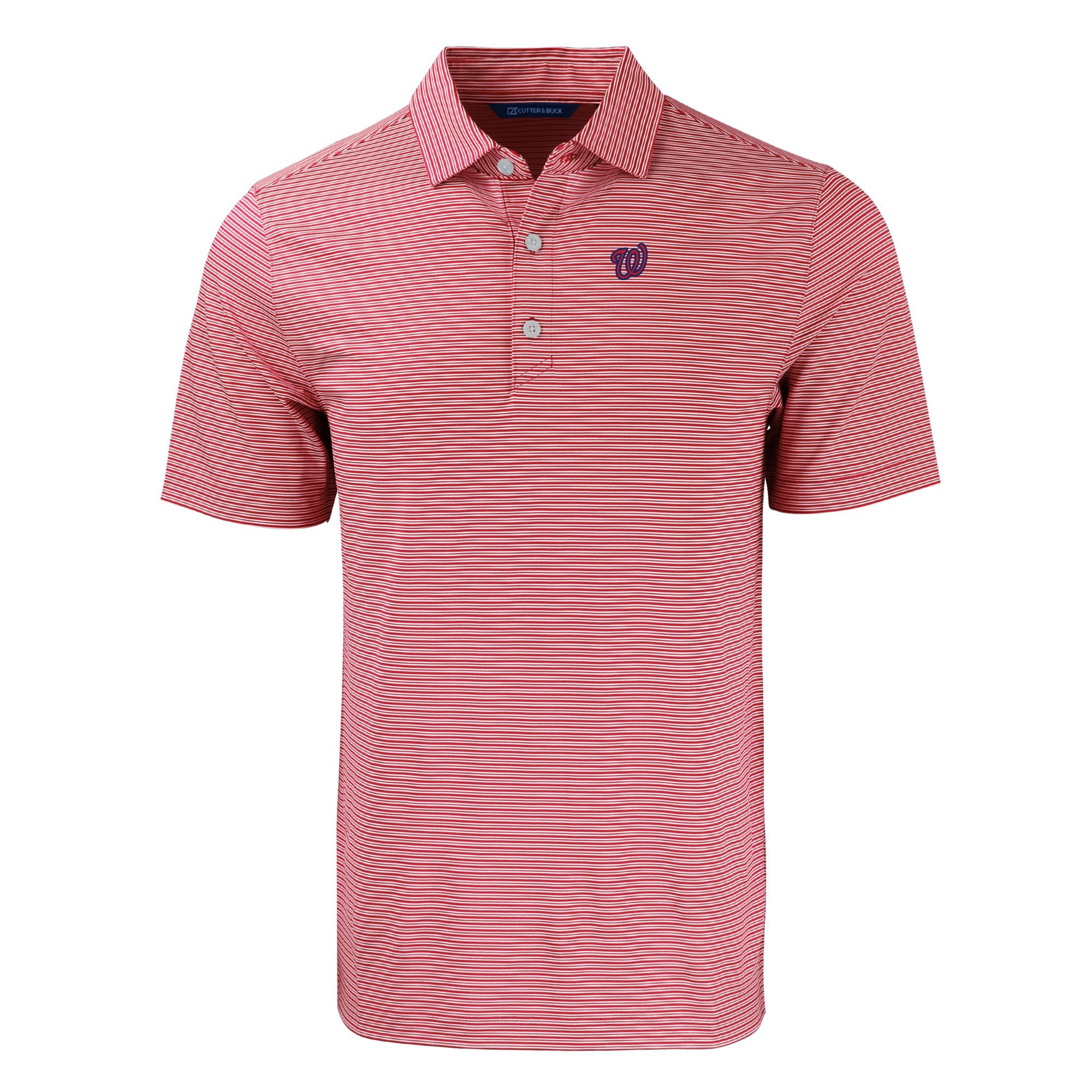 Men's Cutter & Buck Red/White Washington Nationals Big & Tall Forge Eco Double Stripe Stretch Recycled Polo - Image 6