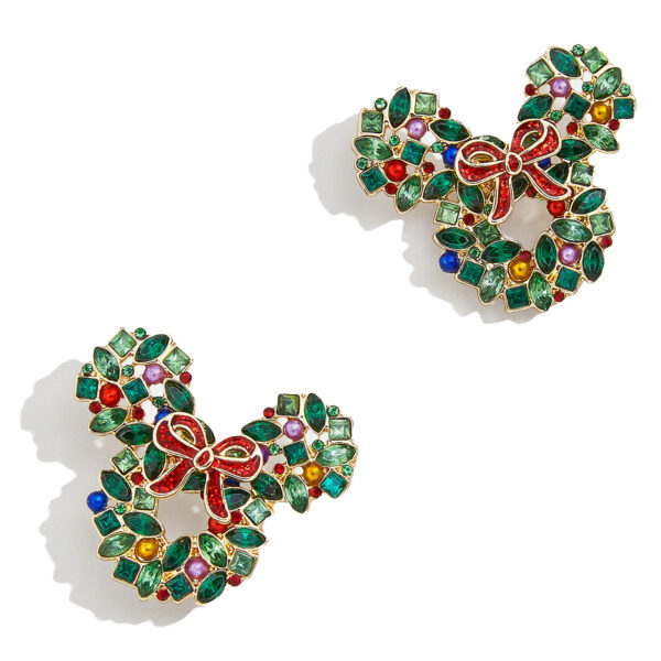 BaubleBar Mickey Mouse Wreath Statement Earrings