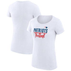 Women's G-III 4Her by Carl Banks  White New England Patriots Team Graphic Fitted T-Shirt