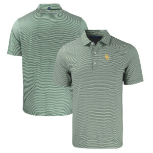 Men's Cutter & Buck Green/White Baylor Bears Forge Eco Double Stripe Stretch Recycled Polo