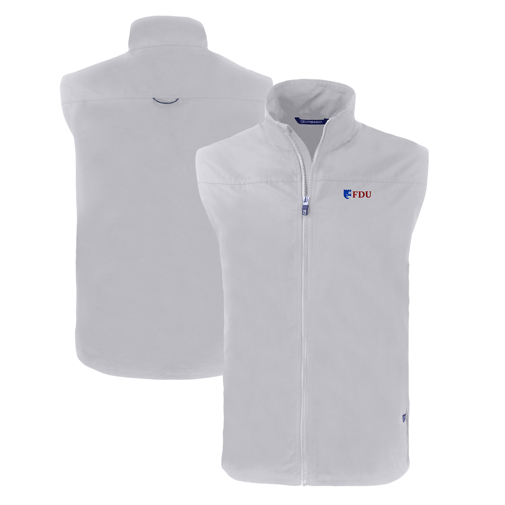 Men's Cutter & Buck Gray Fairleigh Dickinson Knights Big & Tall Charter Eco Full-Zip Vest - Image 5