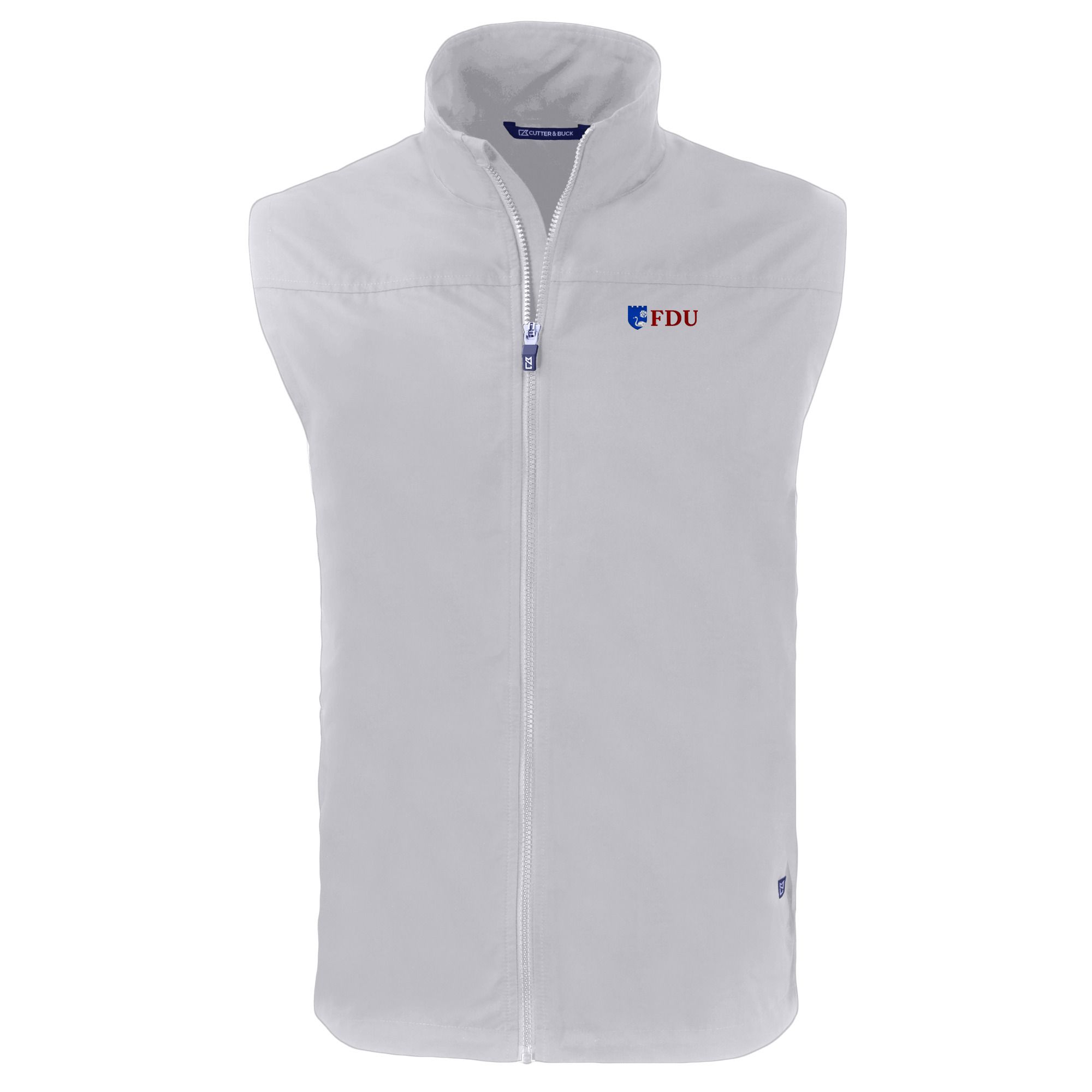 Men's Cutter & Buck Gray Fairleigh Dickinson Knights Big & Tall Charter Eco Full-Zip Vest - Image 3