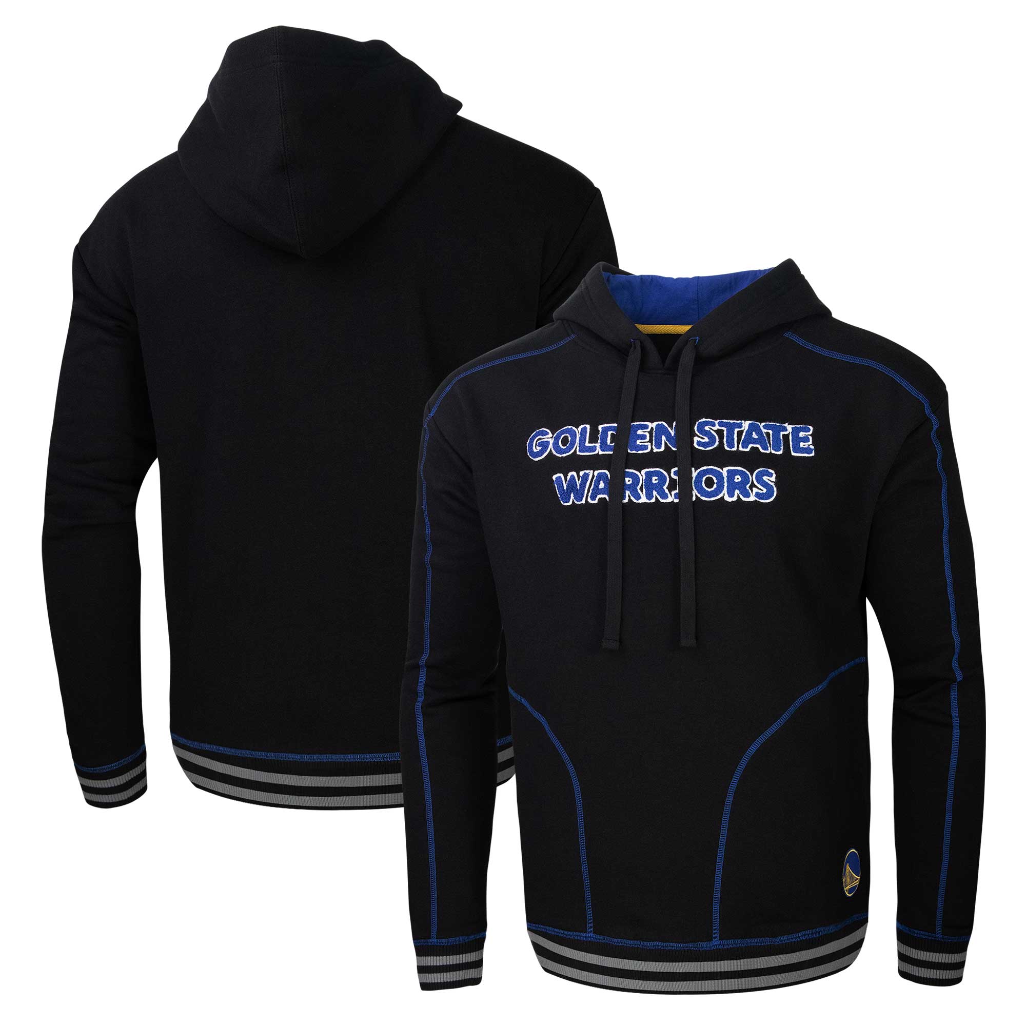 Men's Stadium Essentials Black Golden State Warriors Baseline Pullover Hoodie - Image 5