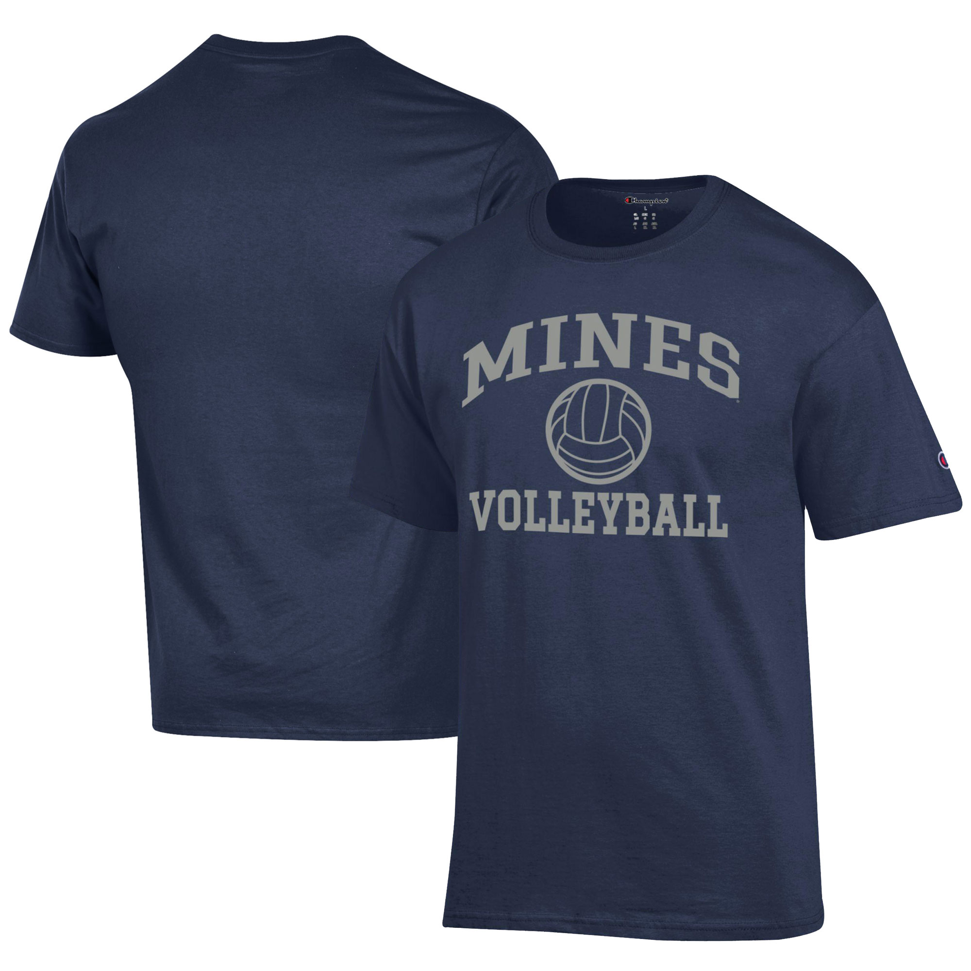 Men's Champion Navy Colorado School of Mines Orediggers Icon Logo Volleyball Jersey T-Shirt