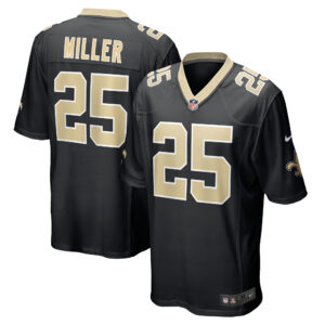 Men's Nike Kendre Miller  Black New Orleans Saints Team Game Jersey