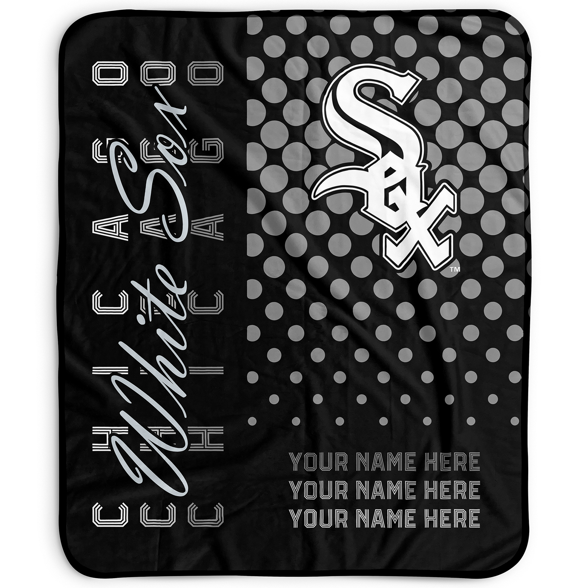 Pegasus Chicago White Sox 50" x 60" Dots Personalized Fleece Blanket