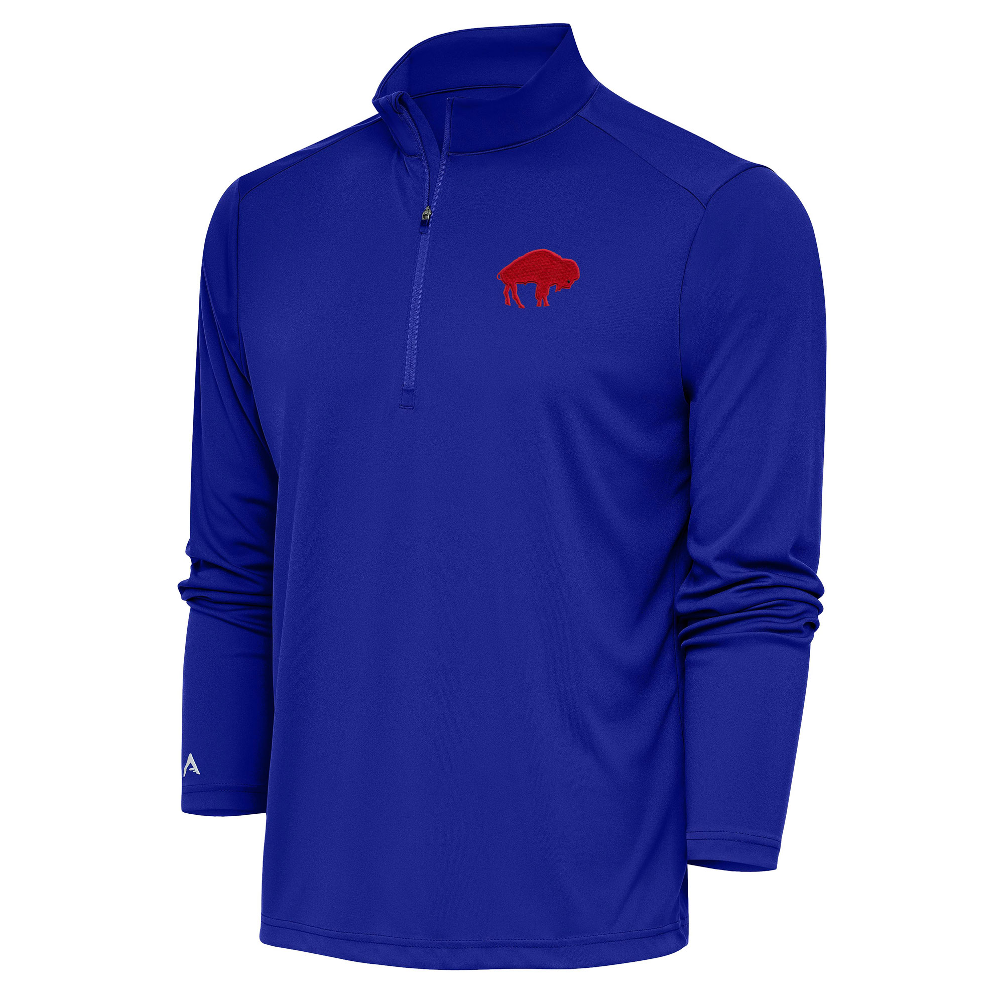 Men's Antigua Royal Buffalo Bills Throwback Logo Generation Quarter-Zip Pullover Top