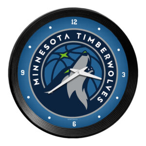 Minnesota Timberwolves 15" Ribbed Frame Wall Clock