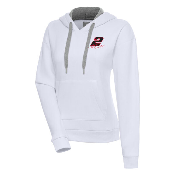 Women's Antigua  White Austin Cindric Victory Pullover Hoodie