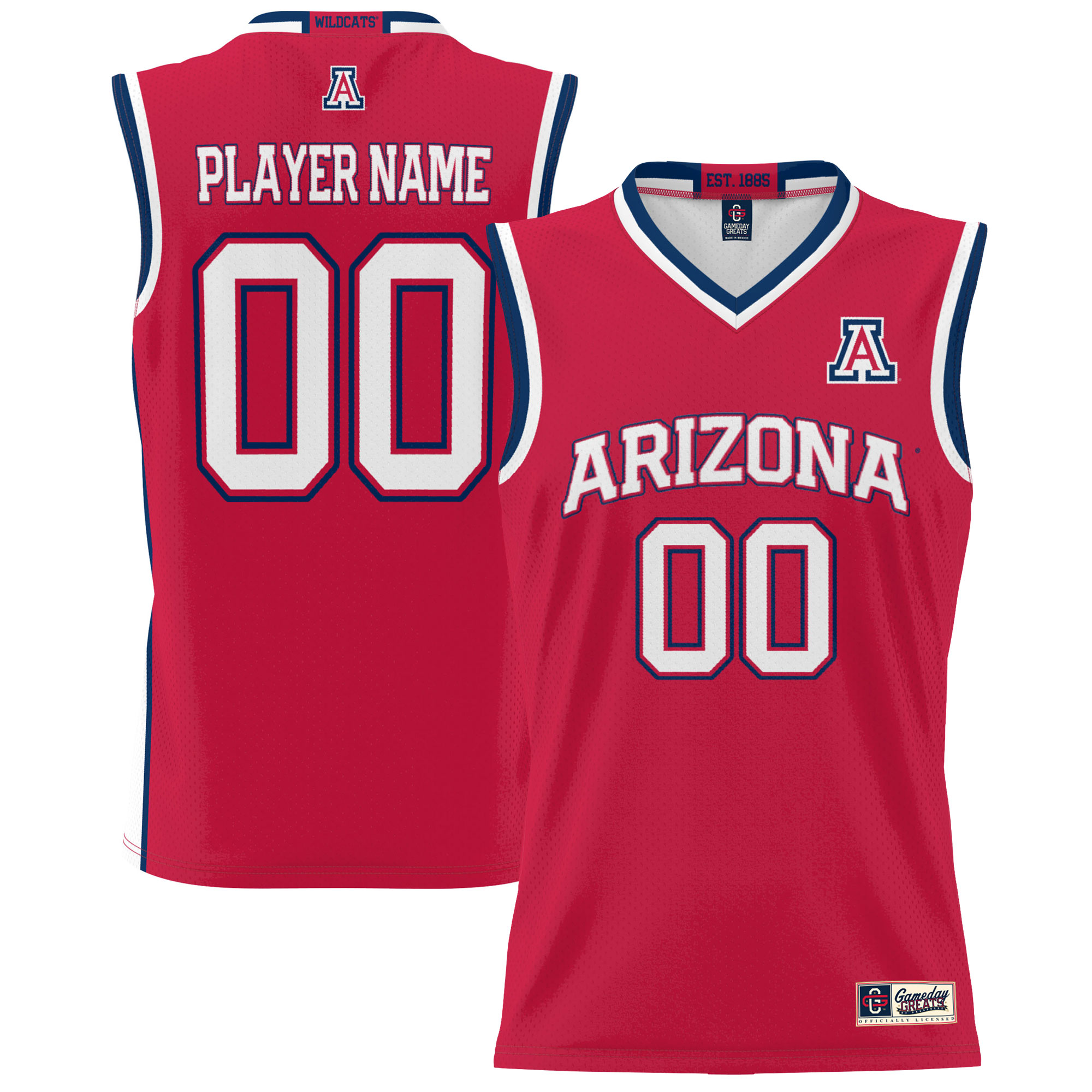Men's GameDay Greats Red Arizona Wildcats NIL Pick-A-Player Lightweight Basketball Jersey