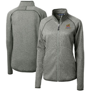 Women's Cutter & Buck  Heather Gray Toledo Mud Hens Mainsail Sweater-Knit Full-Zip Jacket