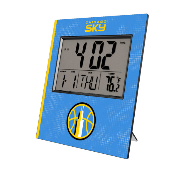 Keyscaper Chicago Sky Cross Hatch Digital Desk Clock