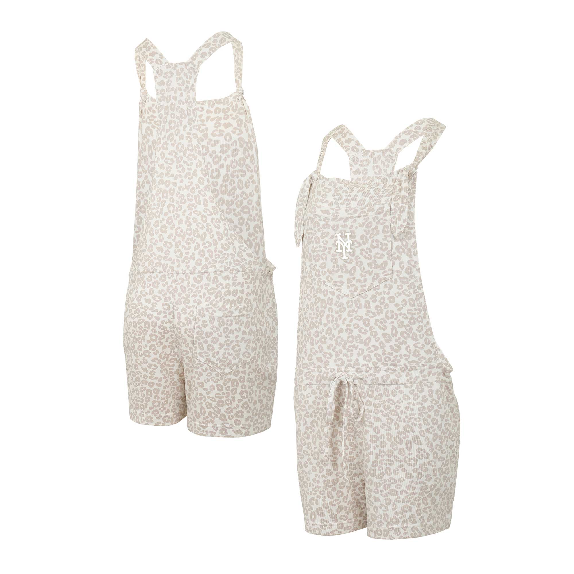Women's Concepts Sport Cream New York Mets Montana Hacci Knit Romper Overalls - Image 8