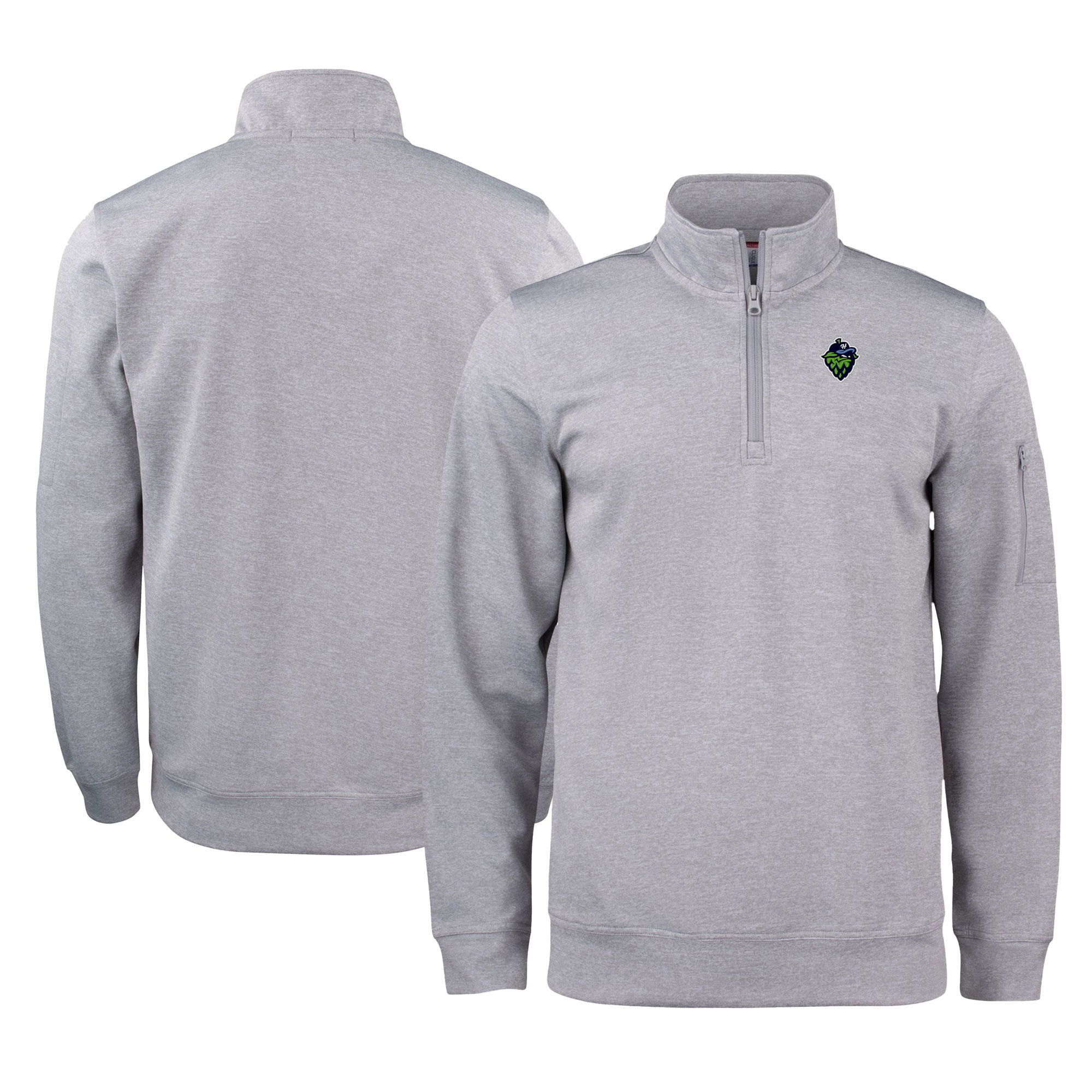 Unisex Cutter & Buck Gray Hillsboro Hops Clique Lift Eco Performance Half-Zip Pullover Top