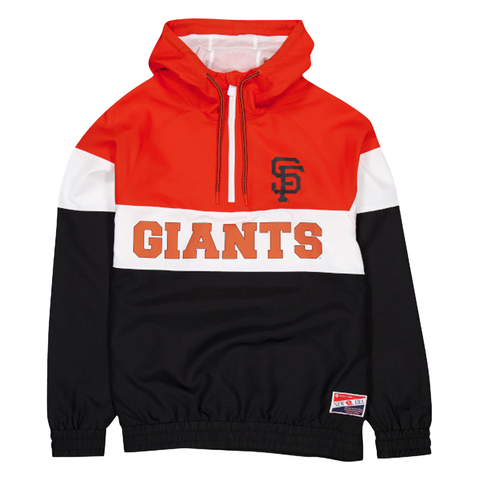 Men's New Era Black San Francisco Giants Ripstop Raglan Quarter-Zip Hoodie Windbreaker Jacket - Image 3