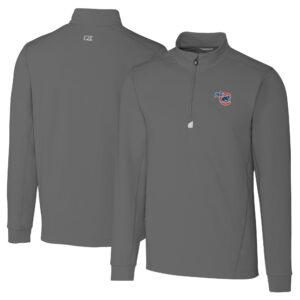 Men's Cutter & Buck  Gray Iowa Cubs Big & Tall Traverse Stretch Quarter-Zip Top
