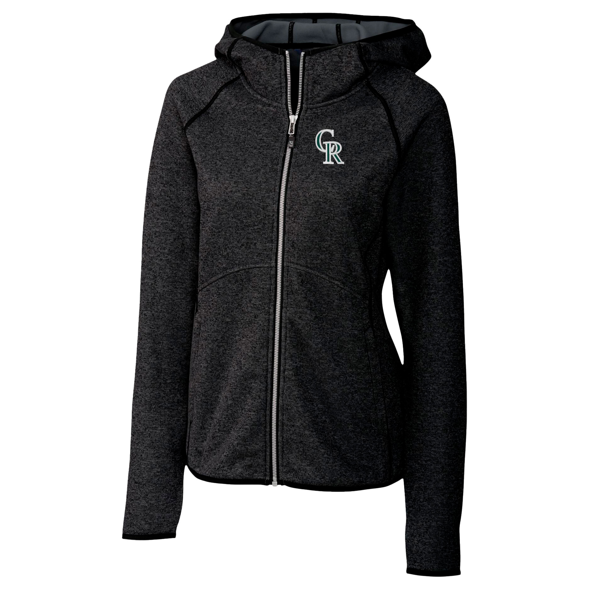 Women's Cutter & Buck Heather Charcoal Colorado Rockies City Connect Mainsail Full-Zip Hooded Jacket - Image 6