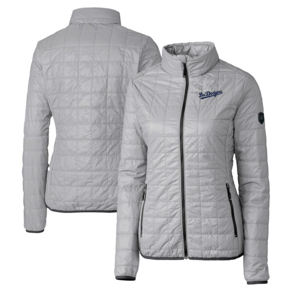 Women's Cutter & Buck  Gray Los Angeles Dodgers City Connect Rainier PrimaLoft Eco Insulated Full-Zip Puffer Jacket - Image 5